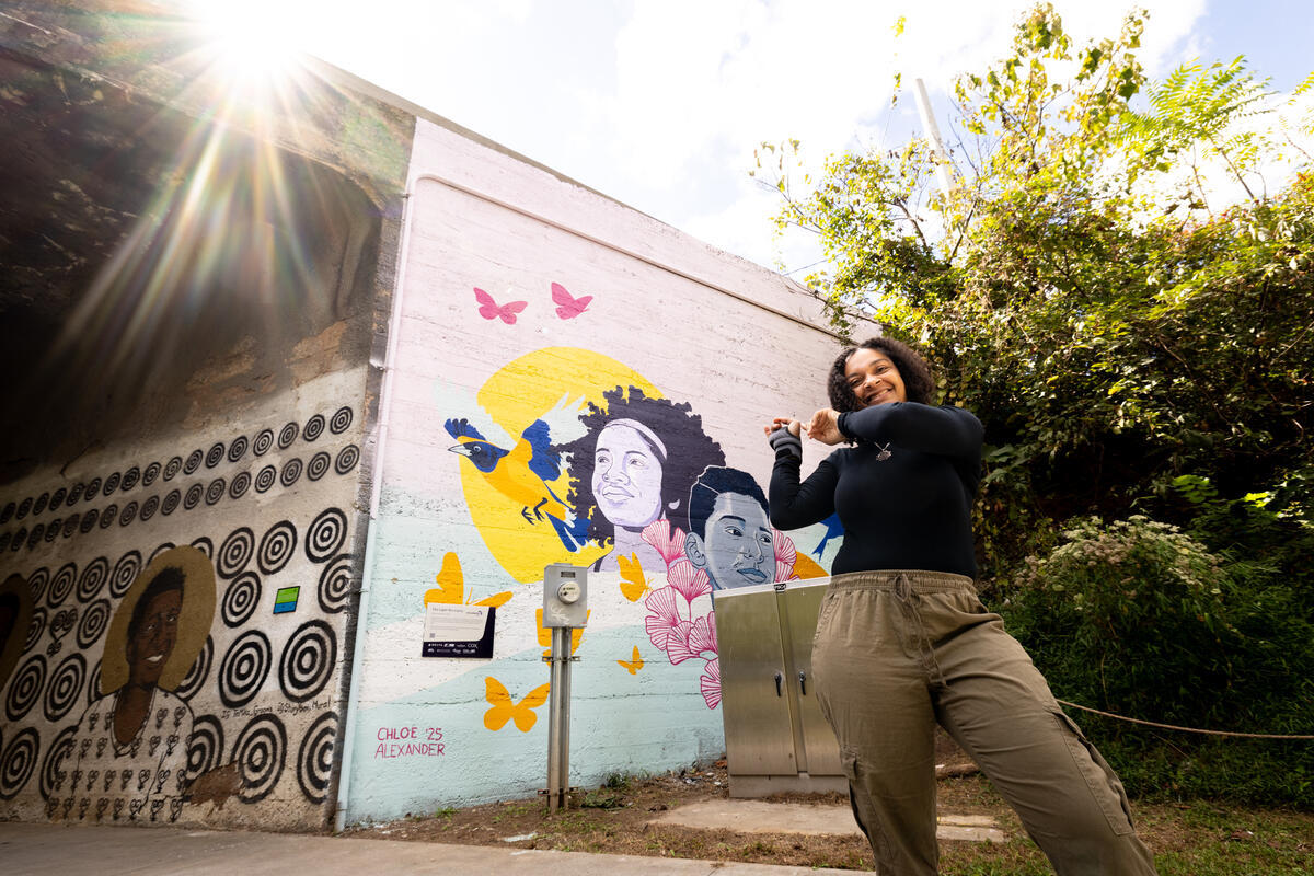 The second mural artwork in Atlanta during its unveiling event.
