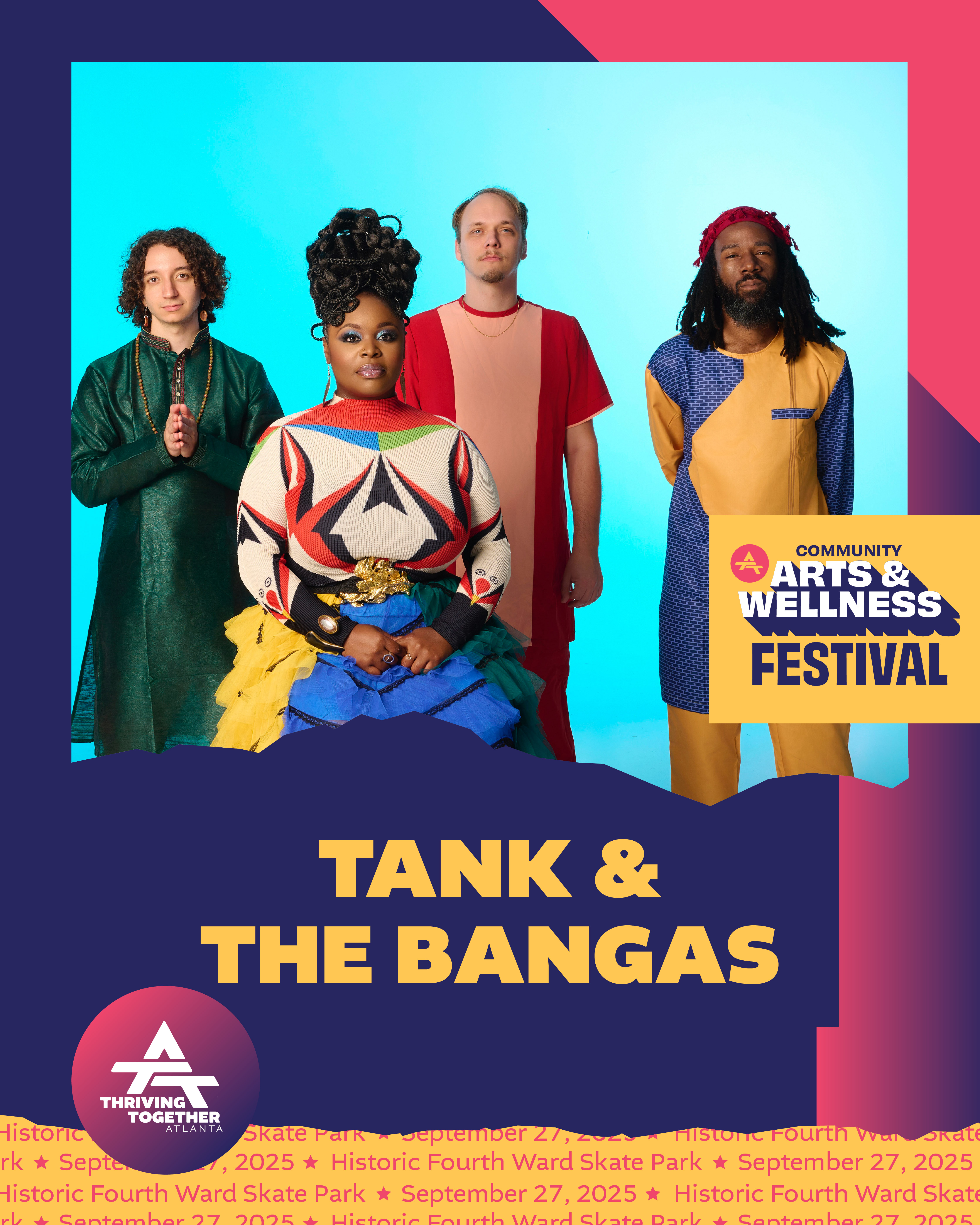 Social media graphic for Tank and the Bangas at TTA Festival.