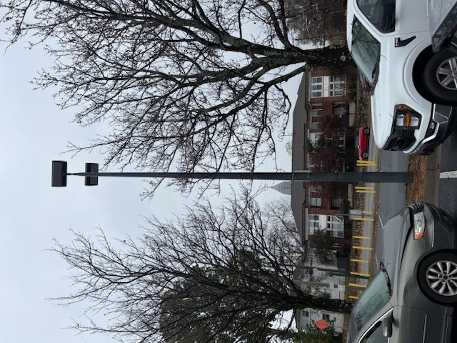Photograph of Forward to Victory light poles site possibility.