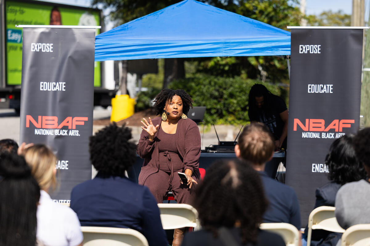 Keynote speaker at the Atlanta mural unveiling.