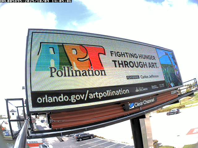 Billboard installation showcasing Carlos Jefferson's work