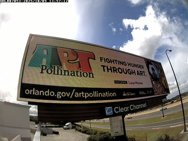 Art by Luca Molnar on a public billboard