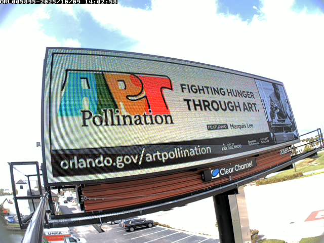 Street view of a billboard with Marquis Lee's art