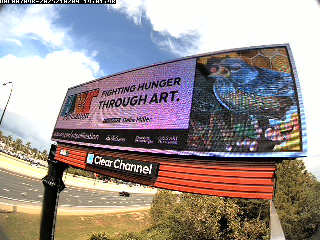 Delia Miller artwork on a billboard in Orlando