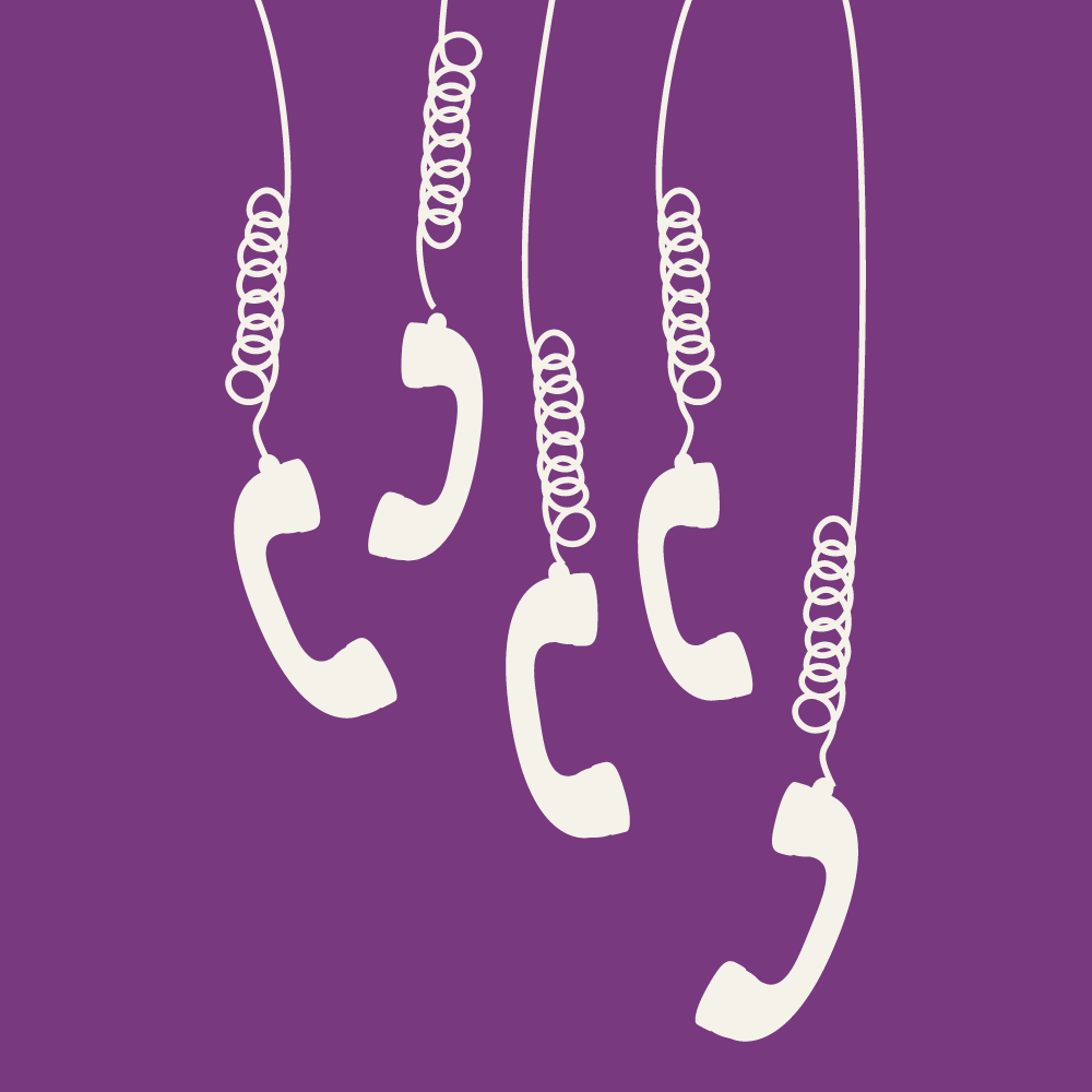 A phone line graphic or setup related to poetry.
