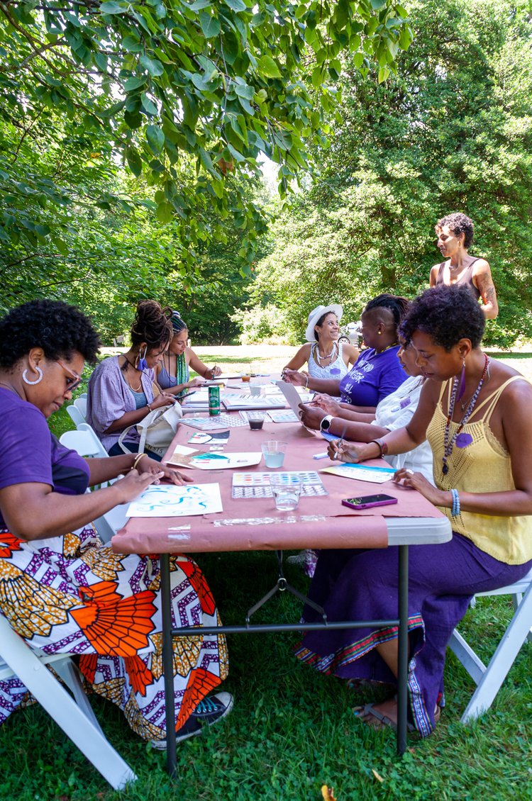 Participants engaged in a poetry workshop session.